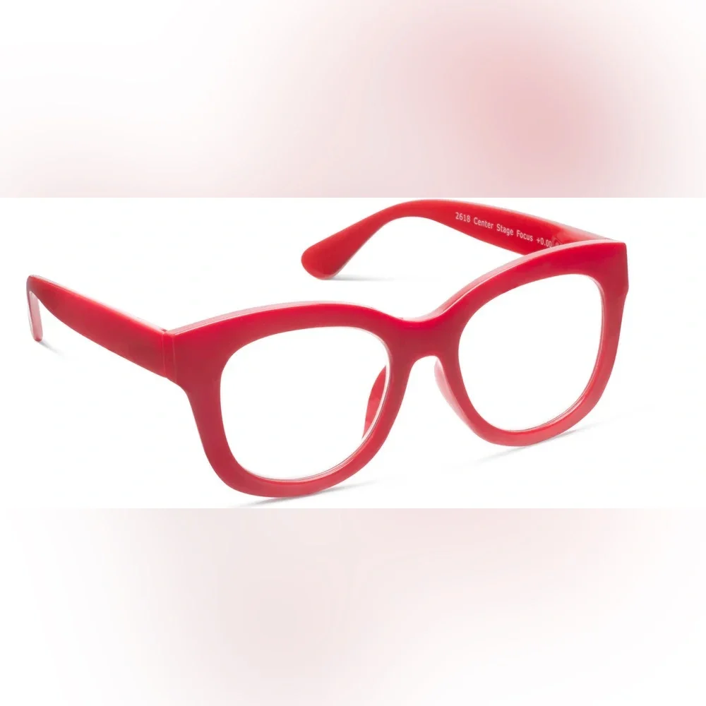 🌹Peepers Center Stage • Oversized Bold Red Cat Eye Reading Glasses +2.50 w/case